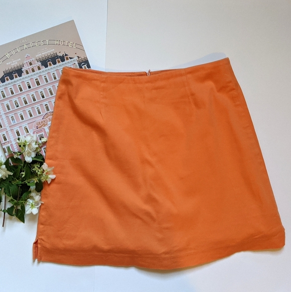 metrostyle Pants - Y2K MetroStyle Bright Orange Fitted Funky Skort 10